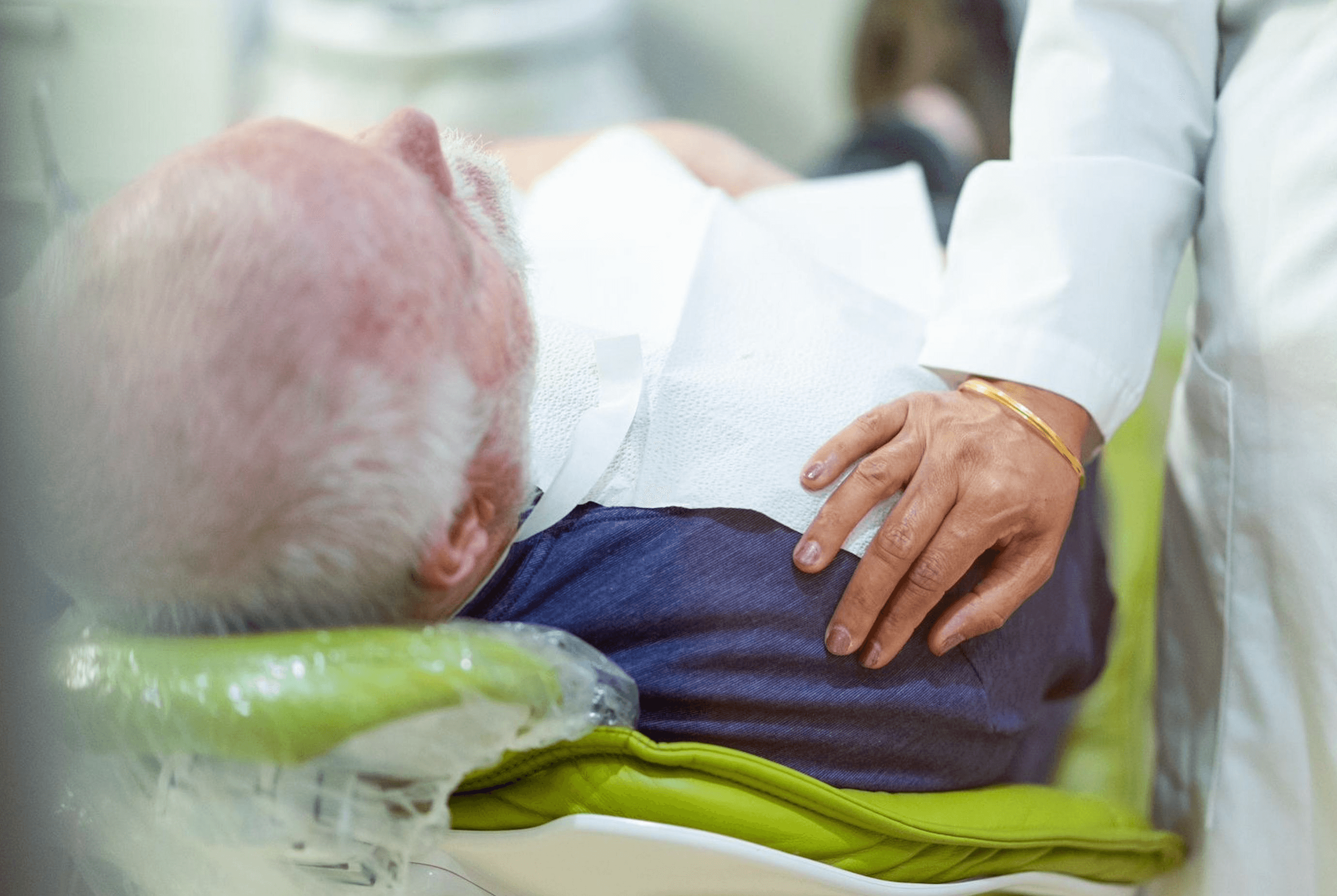 Patient relaxing comfortably during wisdom teeth removal at Esthetique Dentistry Ashburn VA